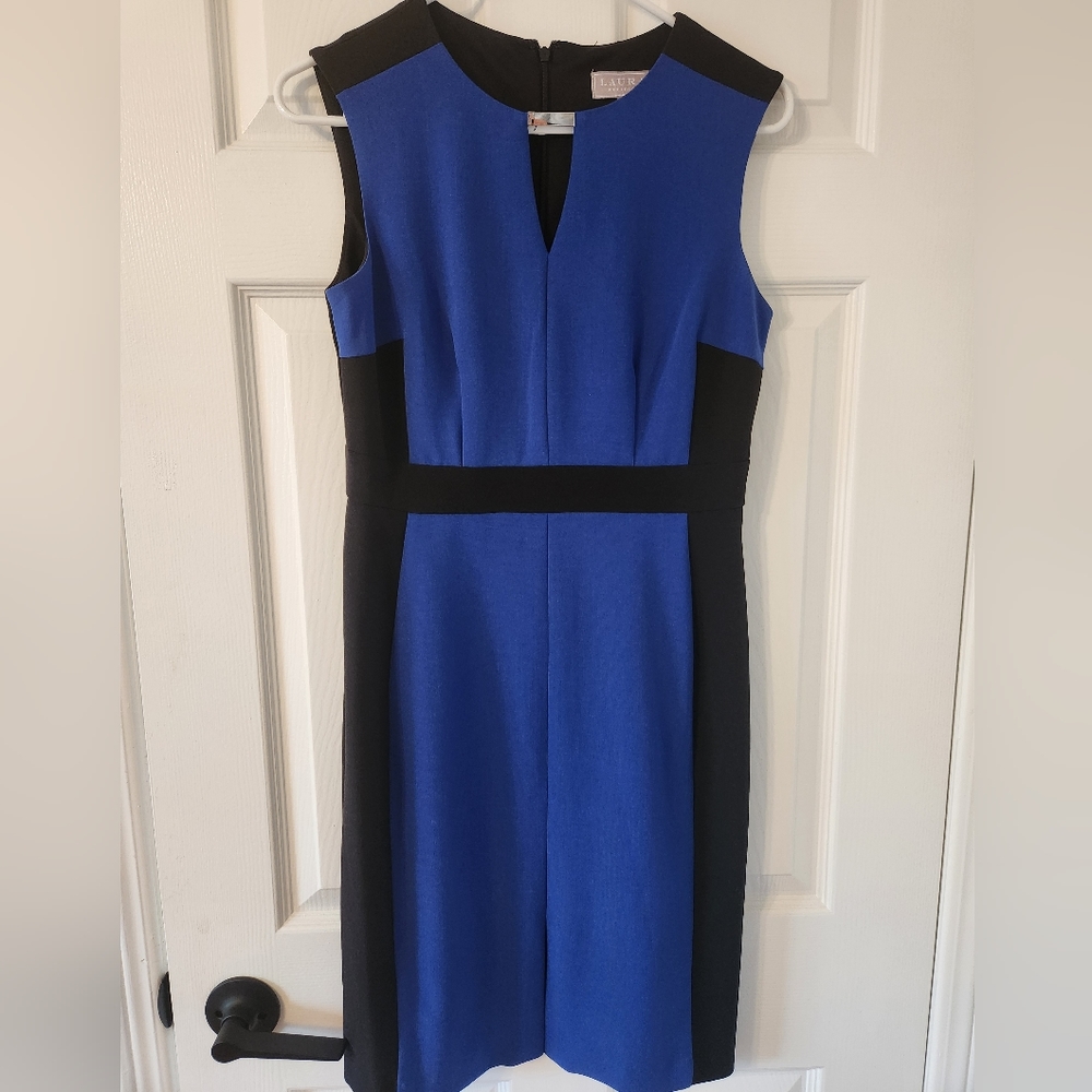 Laura Petites Size 4 Dress Black and Blue